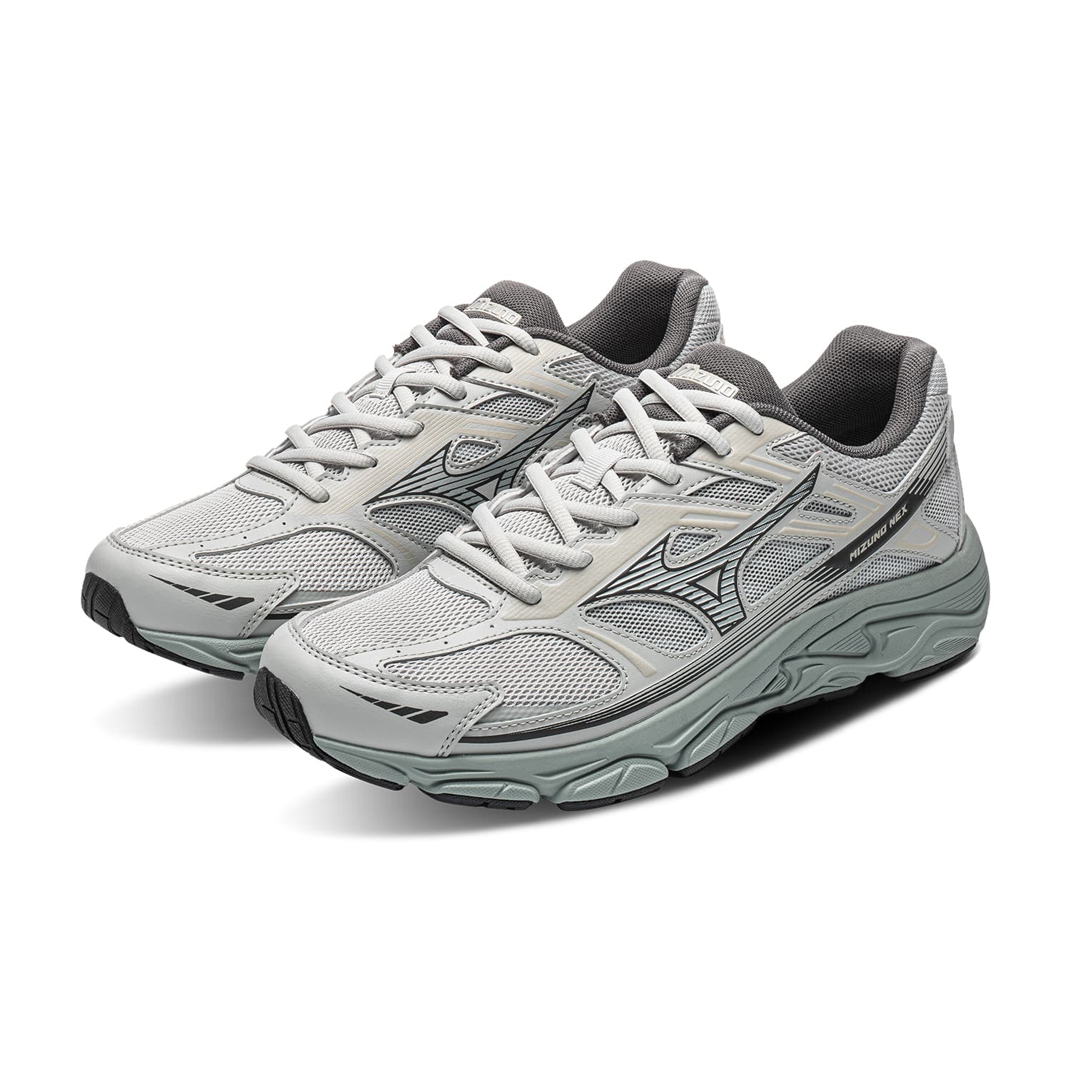 Кроссовки для бега Mizuno NEX Беговые кроссовки Low Топ Светло-серый Volcanic Пепельный Унисекс - изображение 4