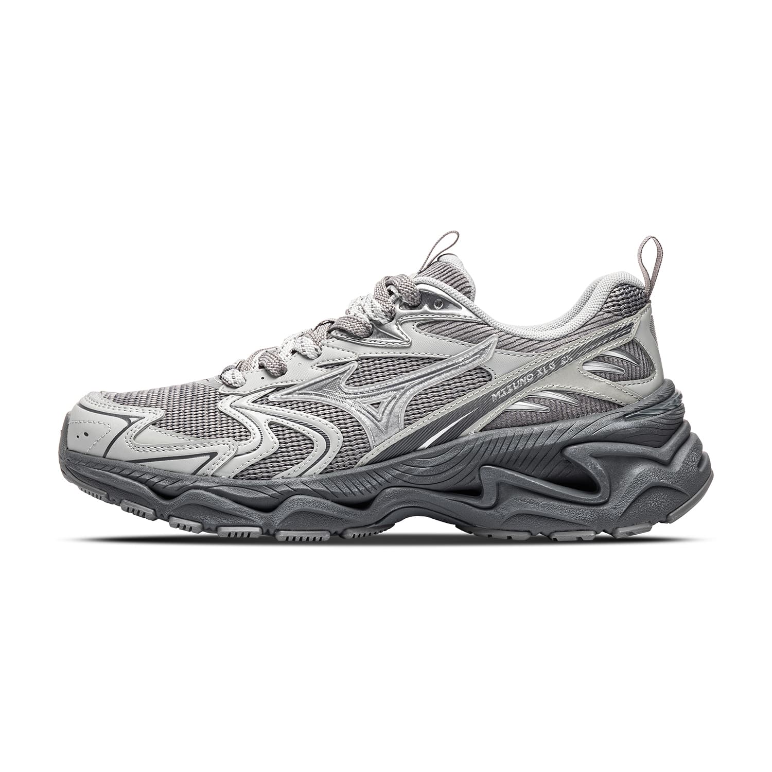 Кроссовки Mizuno XLG 2K Chunky Sneakers Low Top Titanium Gray Arctic Gray POPPY Gray Unisex Мицубо XLG 2K массивные кроссовки низкий топ титановый серый арктический серый POPPY серый унисекс - изображение 1