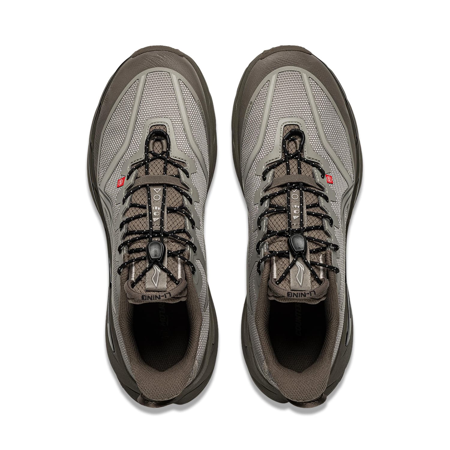 Кроссовки Li NING Outdoor CF Уличная обувь MID Топ Bao Коричневый серый Пальма Деревянный материал Умбра Мужской - изображение 3