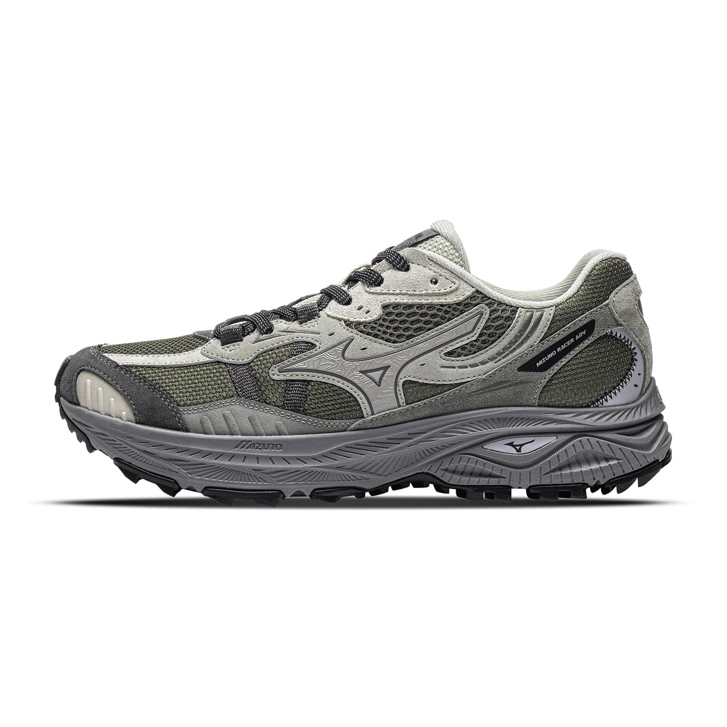 Кроссовки для бега Mizuno Racer ADV Беговые кроссовки Низкий Топ Попугай Зеленый Пальма Зеленый Туман Черный Унисекс - изображение 1