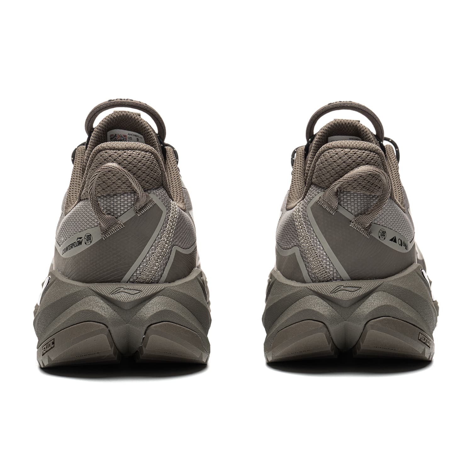 Кроссовки Li NING Outdoor CF Уличная обувь MID Топ Bao Коричневый серый Пальма Деревянный материал Умбра Мужской - изображение 4