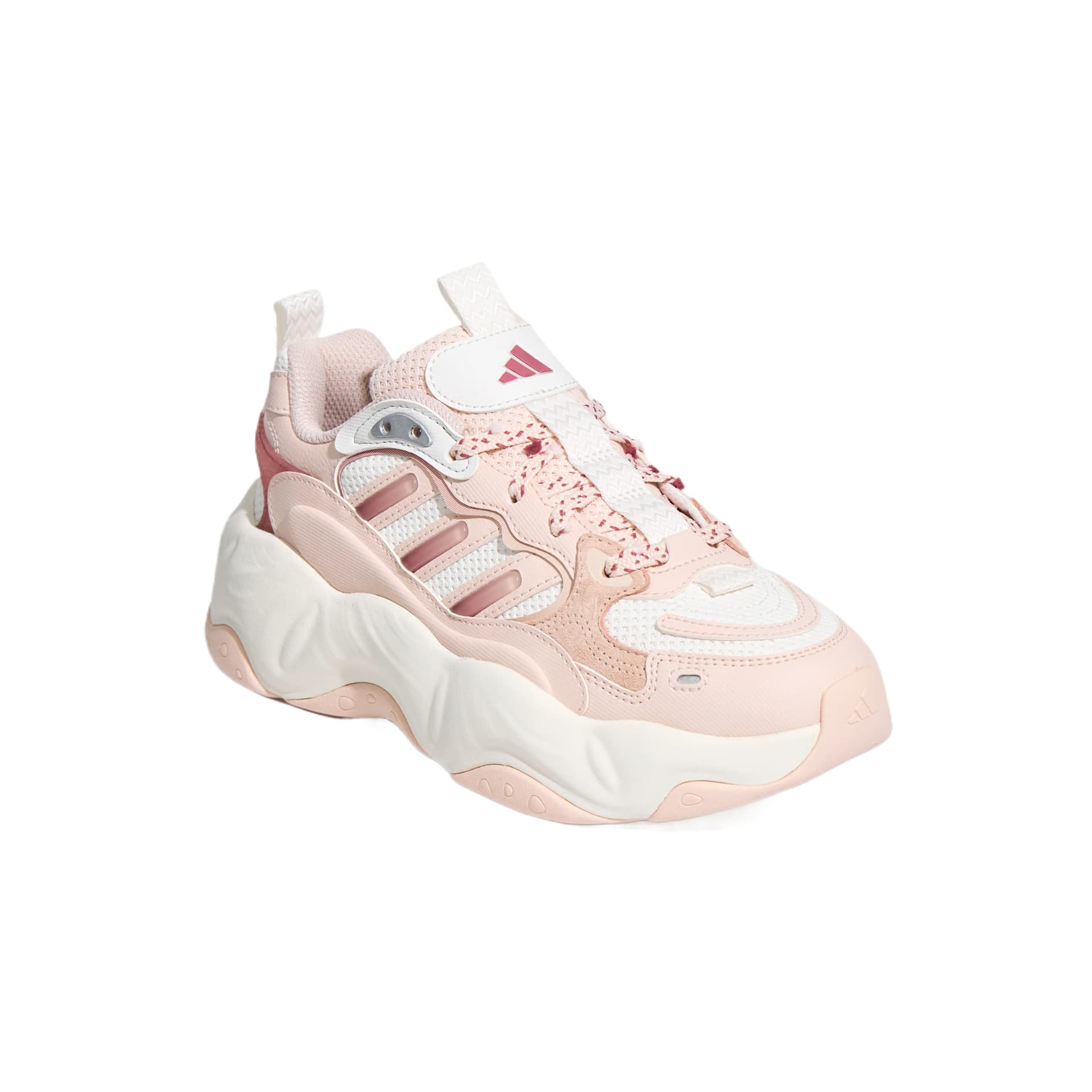 Кроссовки Adidas Vallina массивные кроссовки Low Top Ярко-белый Чудесный кварцевый Мягкий Темно-красный Женские - изображение 3