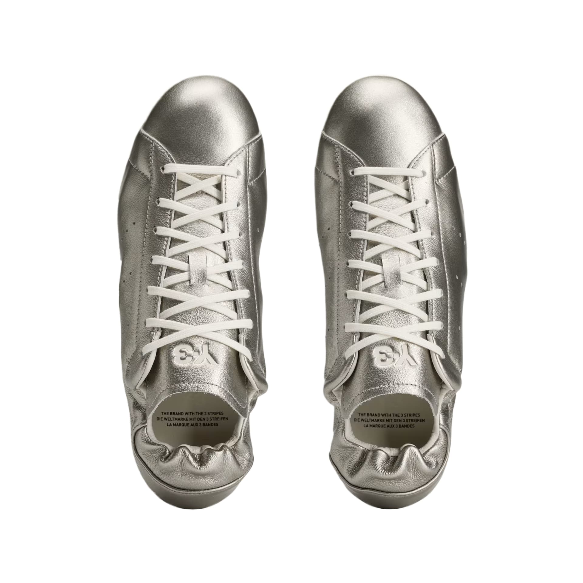 Кроссовки Y 3 Stan Smith Повседневная обувь Низкий Топ Серебряный Металл Серебряный Металл Экрю Унисекс - изображение 3
