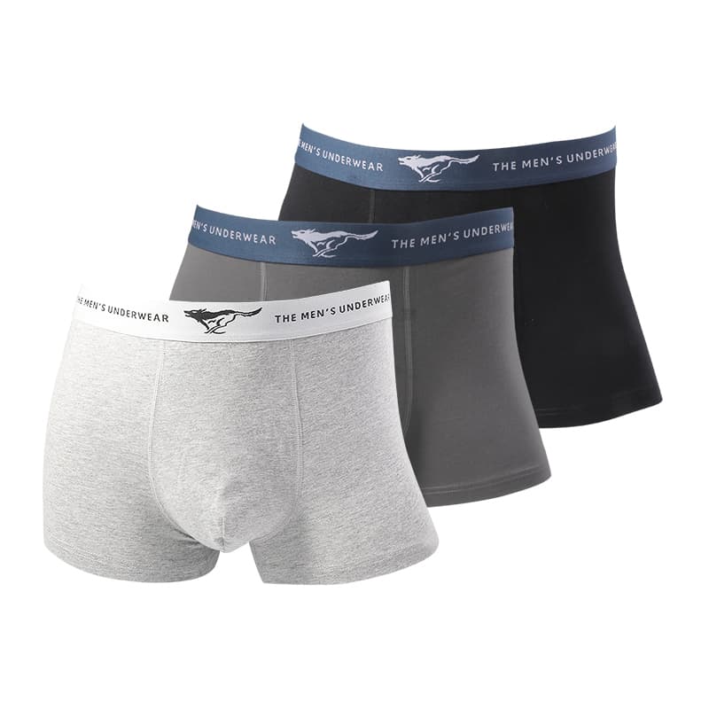Трусы SEPTWOLVES 3 пачки подарочный набор (Ink Black + Charcoal Gray + Light Gray) 100% хлопок высокий отскок 10A антибактериальный мужской комплект нижнего белья - изображение 1