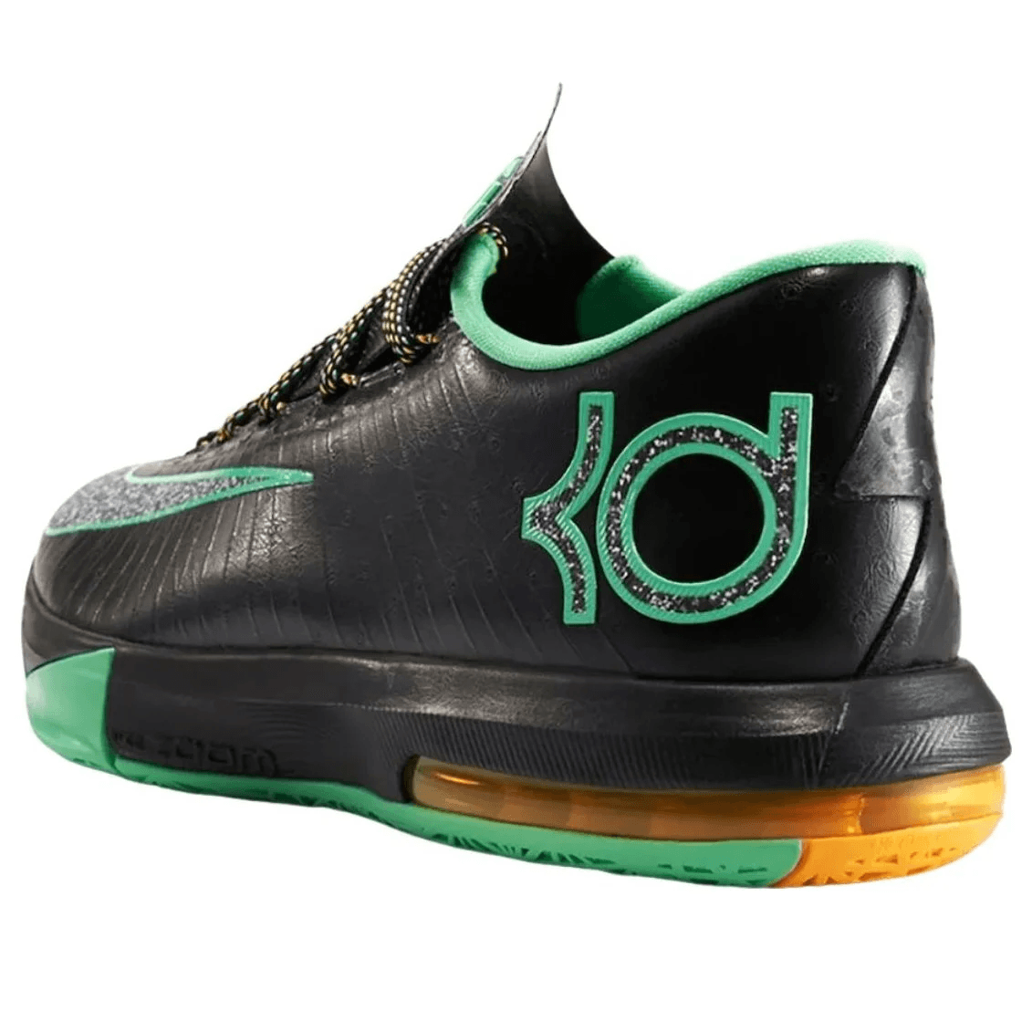 Кроссовки для баскетбола NIKE KD 6 Классический и универсальный Low Топ Баскетбольные кроссовки Унисекс Черно-зеленый - изображение 4