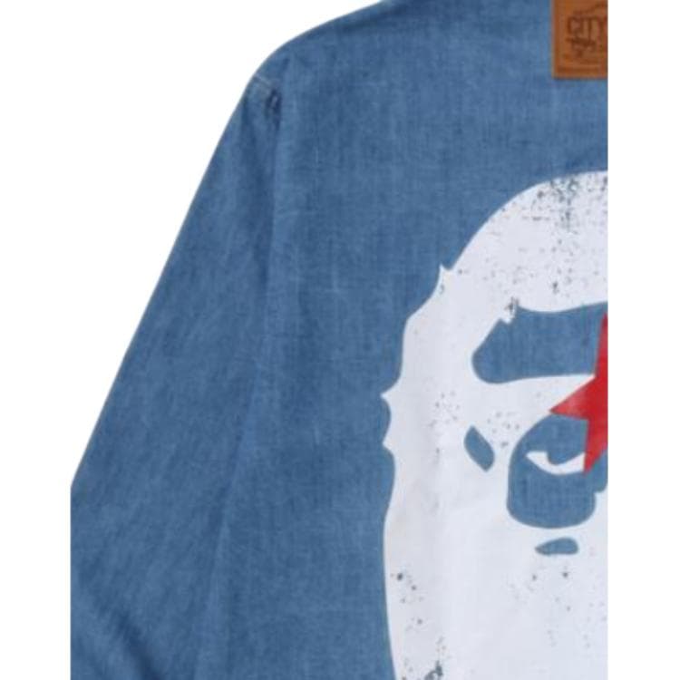 Рубашка A BATHING APE JAPAN DENIM Освежающий вариант Индиго Унисекс Рубашки - изображение 4