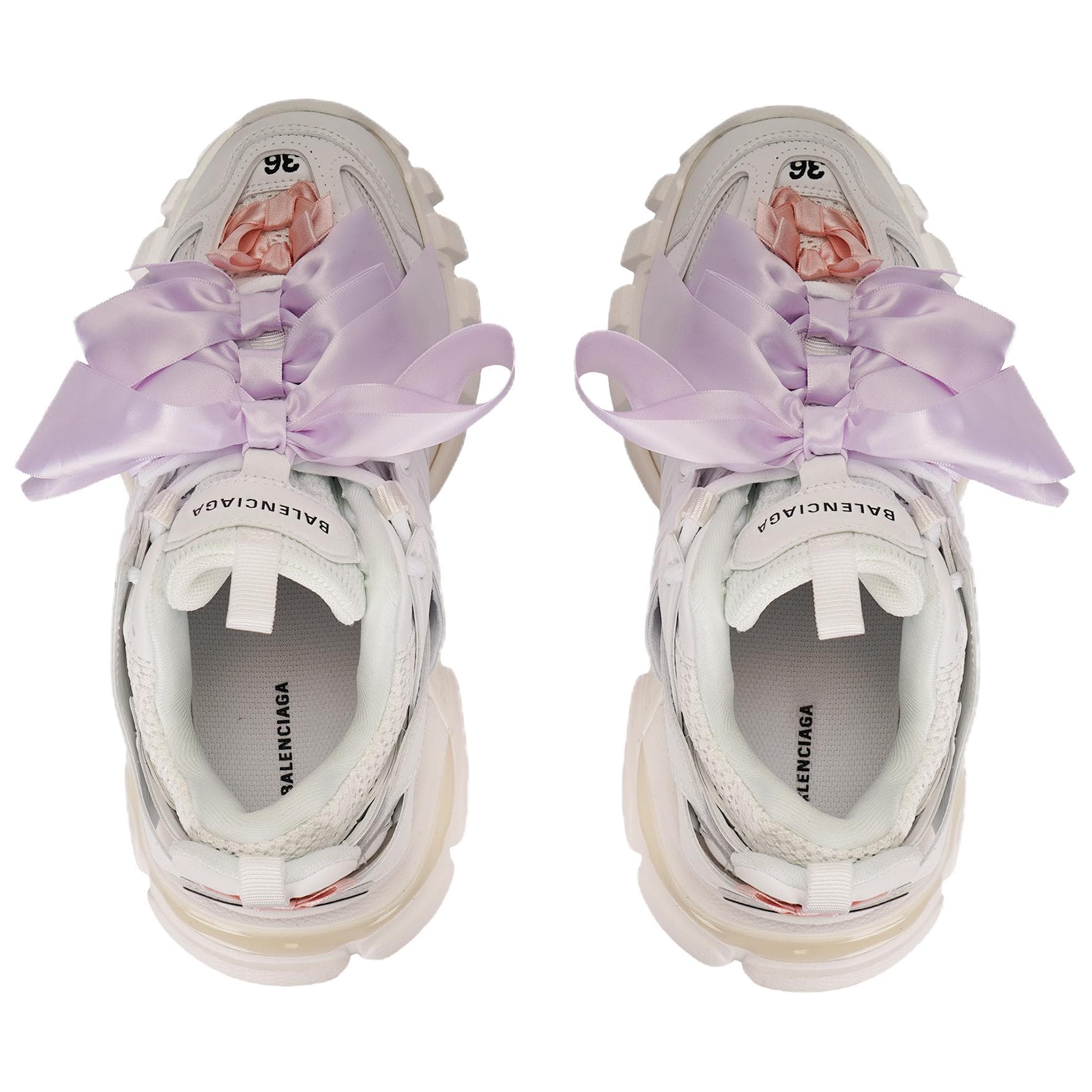 Кроссовки Balenciaga Track Low Top массивные кроссовки женские белые и розовые и красные - изображение 3