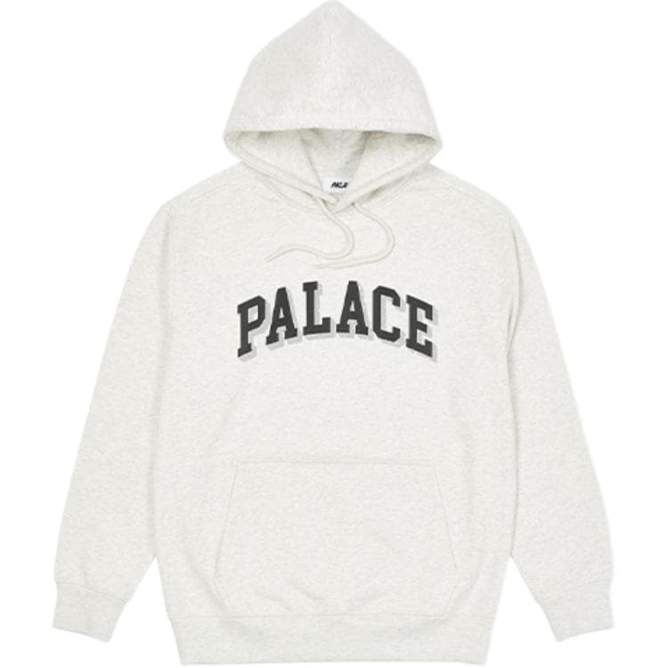 Худи PALACE FW21 ULTIMO Puff Drop Shadow Hood Light Grey Marl Logo - изображение 1