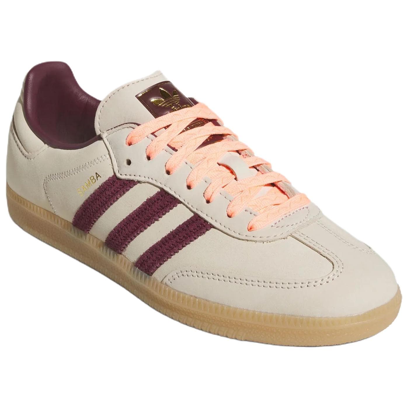 Кроссовки Adidas Originals Samba OG Кеды немецкой армии (GAT) Чудесный белый Темный красновато-фиолетовый Вихрь Неоново-красный Женские - изображение 3