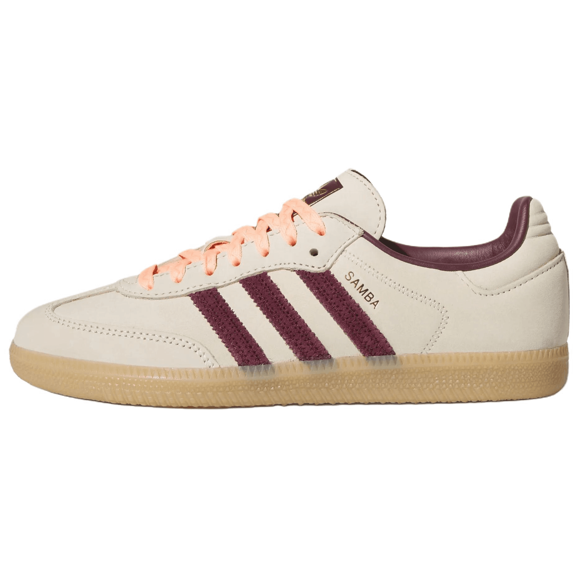 Кроссовки Adidas Originals Samba OG Кеды немецкой армии (GAT) Чудесный белый Темный красновато-фиолетовый Вихрь Неоново-красный Женские - изображение 1