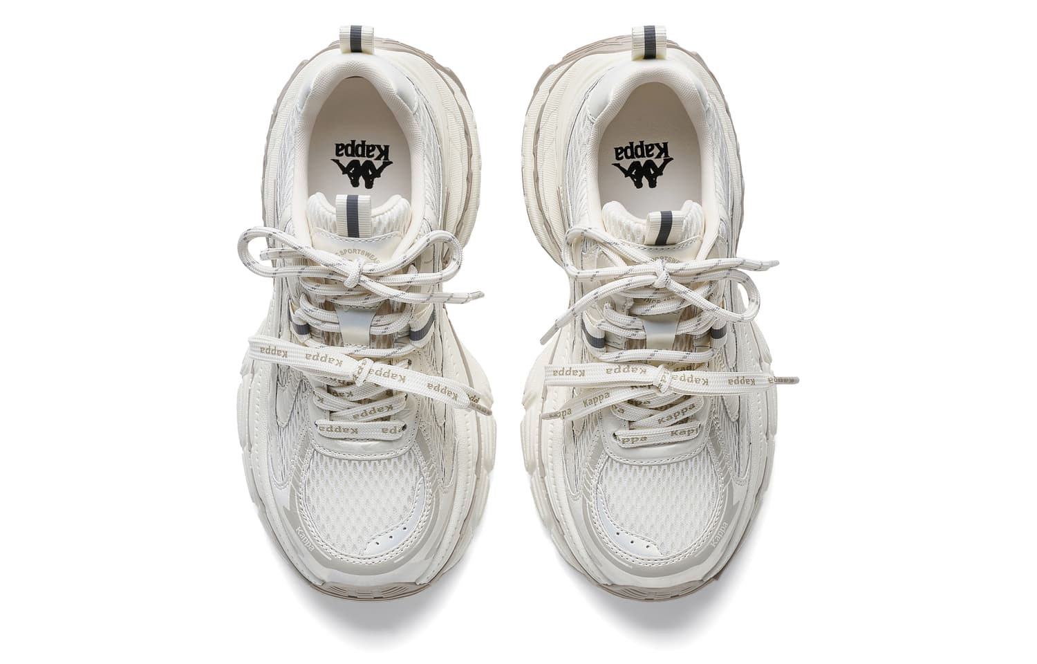 Кроссовки Kappa Ladders массивные кроссовки Low Top Сырный Белый Холодный Серый Женские - изображение 4