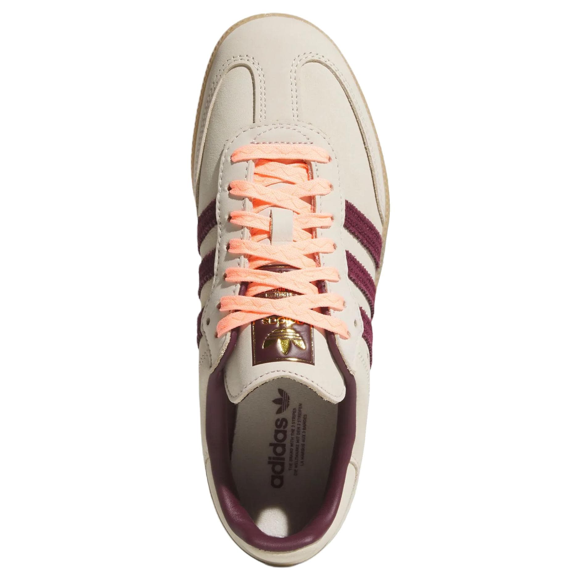 Кроссовки Adidas Originals Samba OG Кеды немецкой армии (GAT) Чудесный белый Темный красновато-фиолетовый Вихрь Неоново-красный Женские - изображение 5
