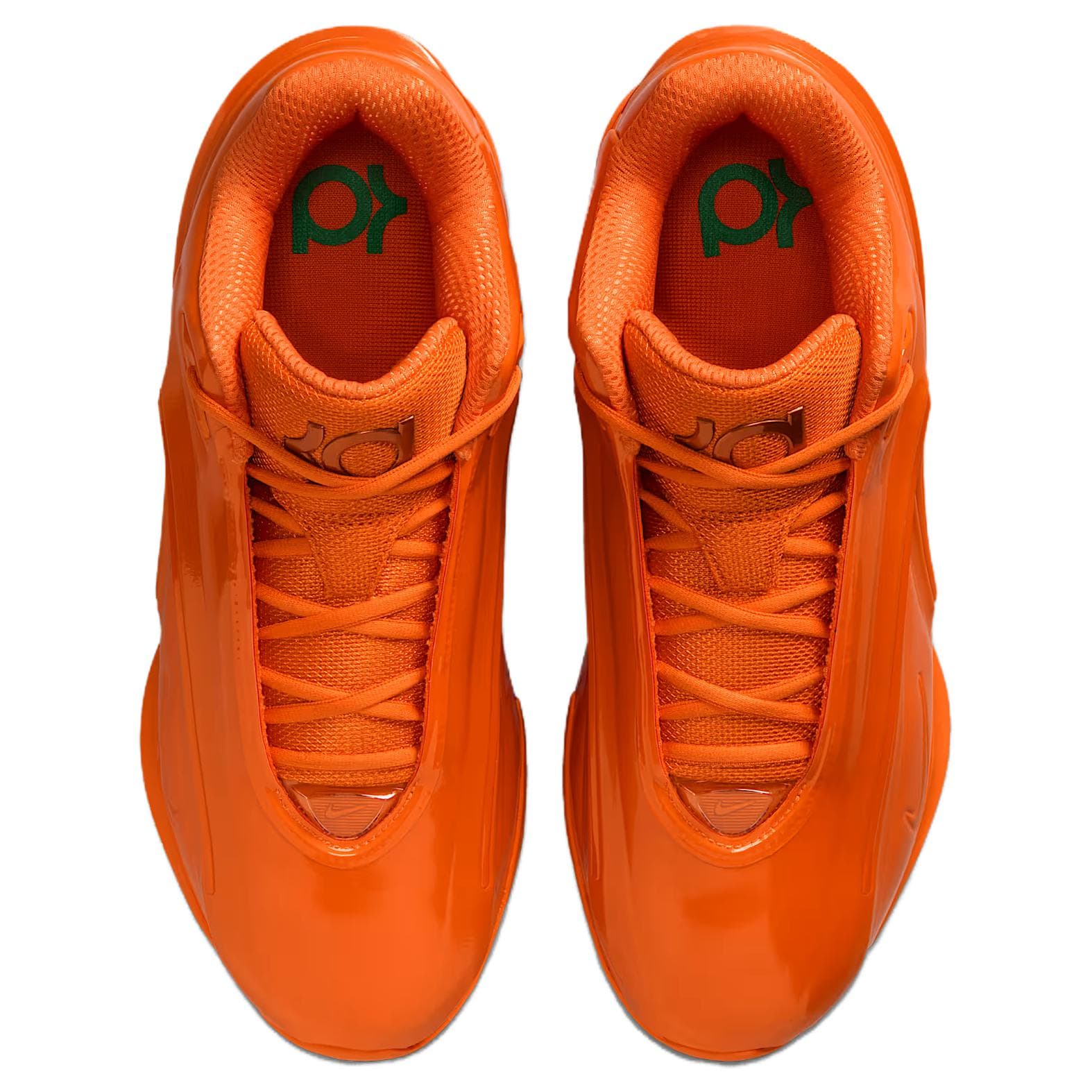 Кроссовки для баскетбола NIKE KD 19 Баскетбольные кроссовки Low Топ Ярко-оранжевый Стадионный зеленый Университетский Золото Мужской - изображение 4