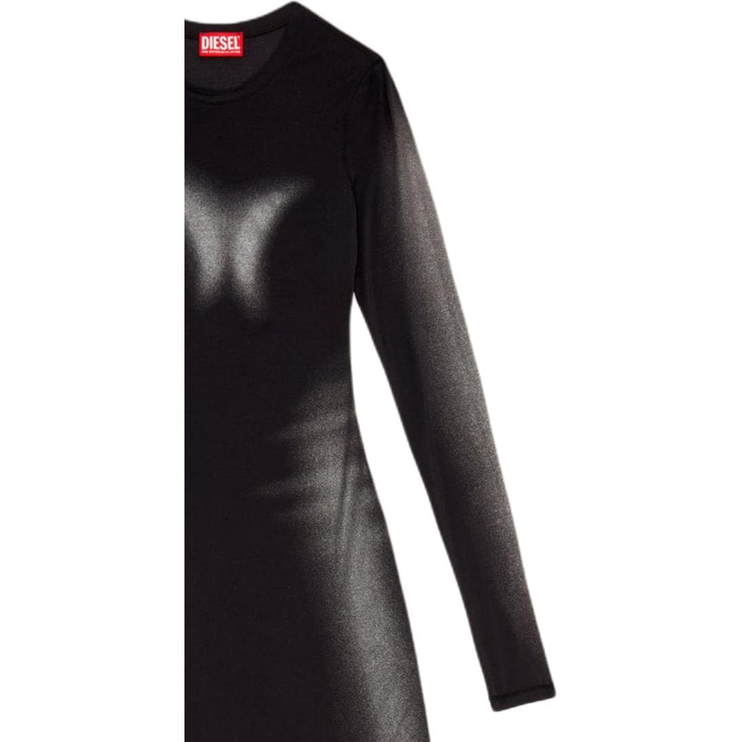 Платье Diesel FW24 Длинное платье с длинными рукавами Женское Черное - изображение 4