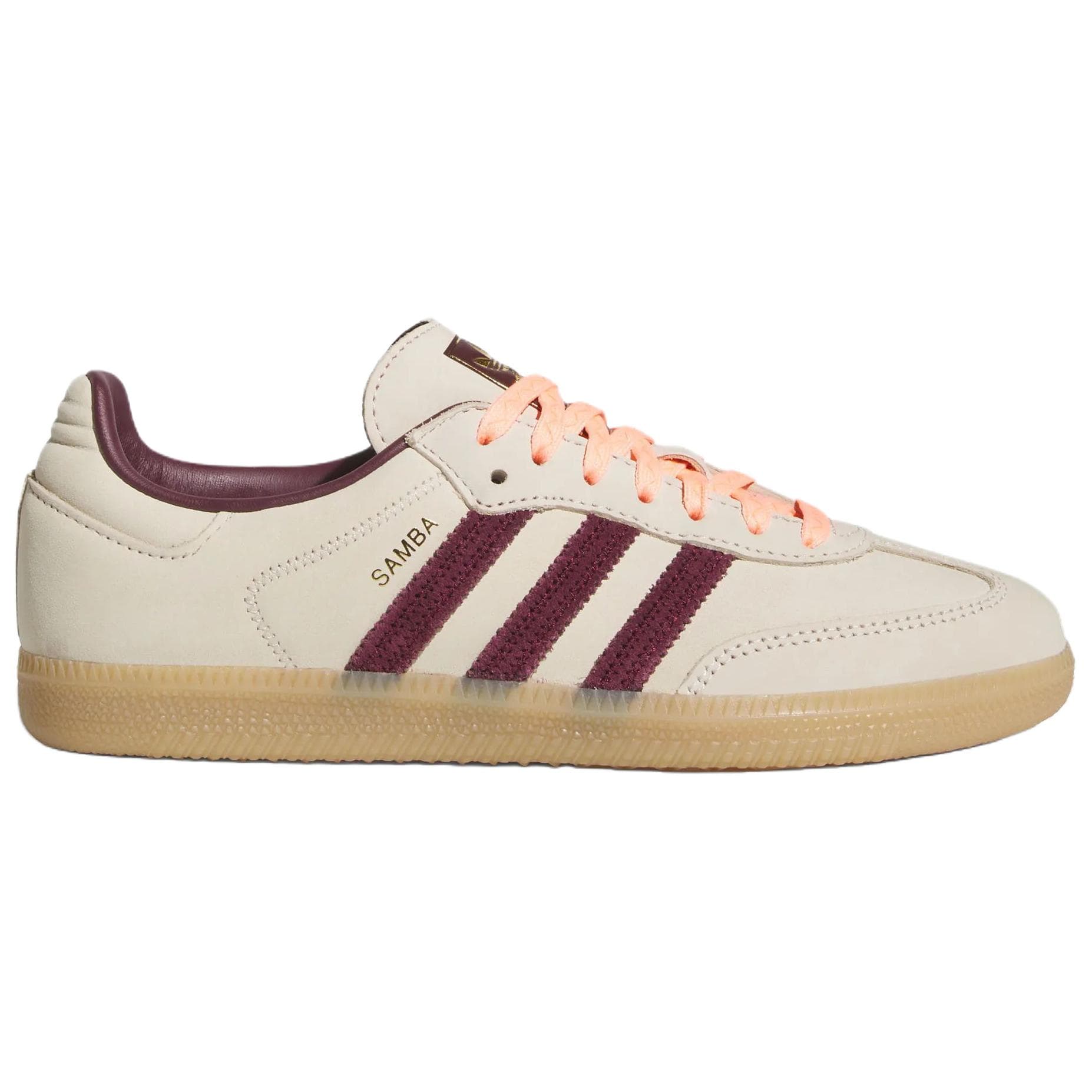 Кроссовки Adidas Originals Samba OG Кеды немецкой армии (GAT) Чудесный белый Темный красновато-фиолетовый Вихрь Неоново-красный Женские - изображение 2