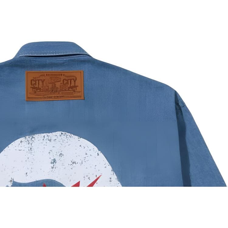 Рубашка A BATHING APE JAPAN DENIM Освежающий вариант Индиго Унисекс Рубашки - изображение 6
