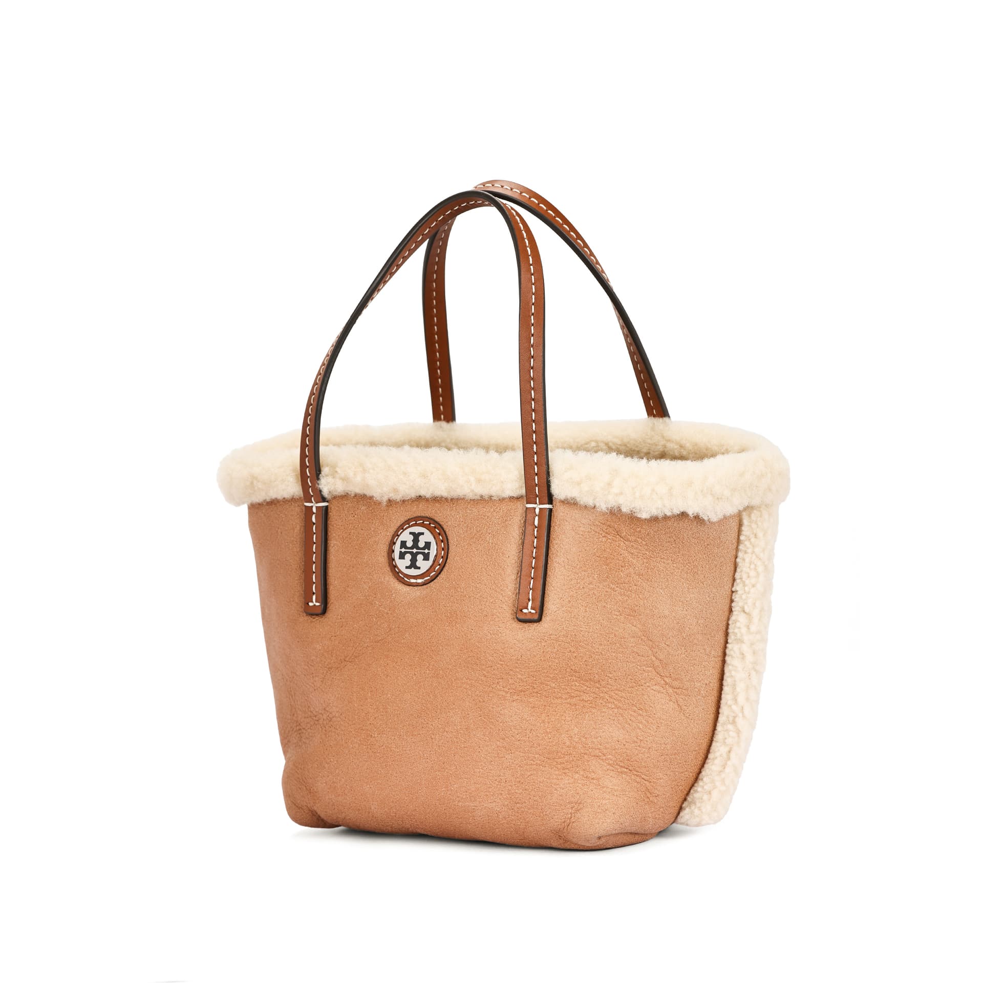 Сумка TORY BURCH Металлический логотип Tote сумка Мини-версия Женская Коричневая - изображение 2