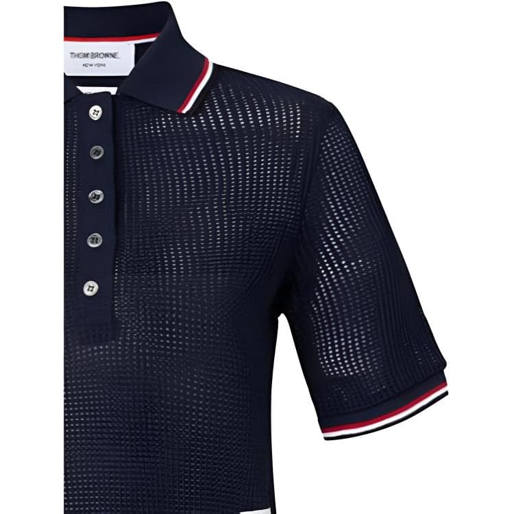 THOM BROWNE Морской Синий Женское Поло - изображение 6