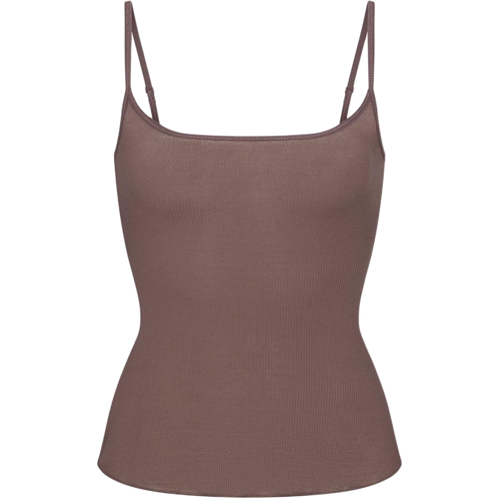 Skims Fw25 Прозрачный Ребристый Длинный CAMI Топ с бретелями Женский - изображение 3