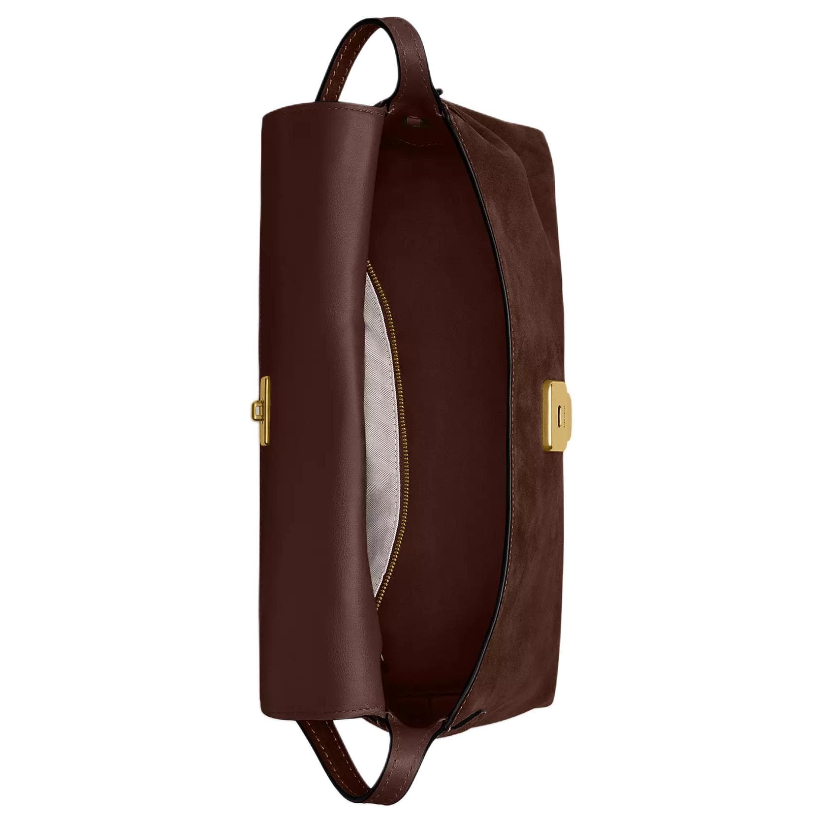 Мини-сумка Coach Челси Спилок коровья Сумки через плечо Большой Женские Темно-кофейный - изображение 4