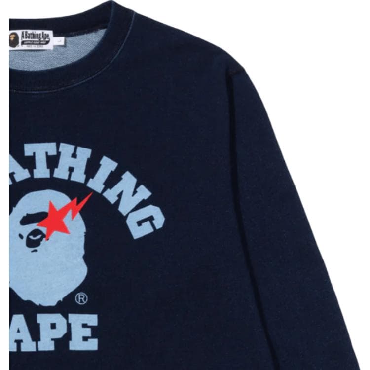 Худи A BATHING APE JAPAN DENIM Индиго Унисекс Толстовка - изображение 7