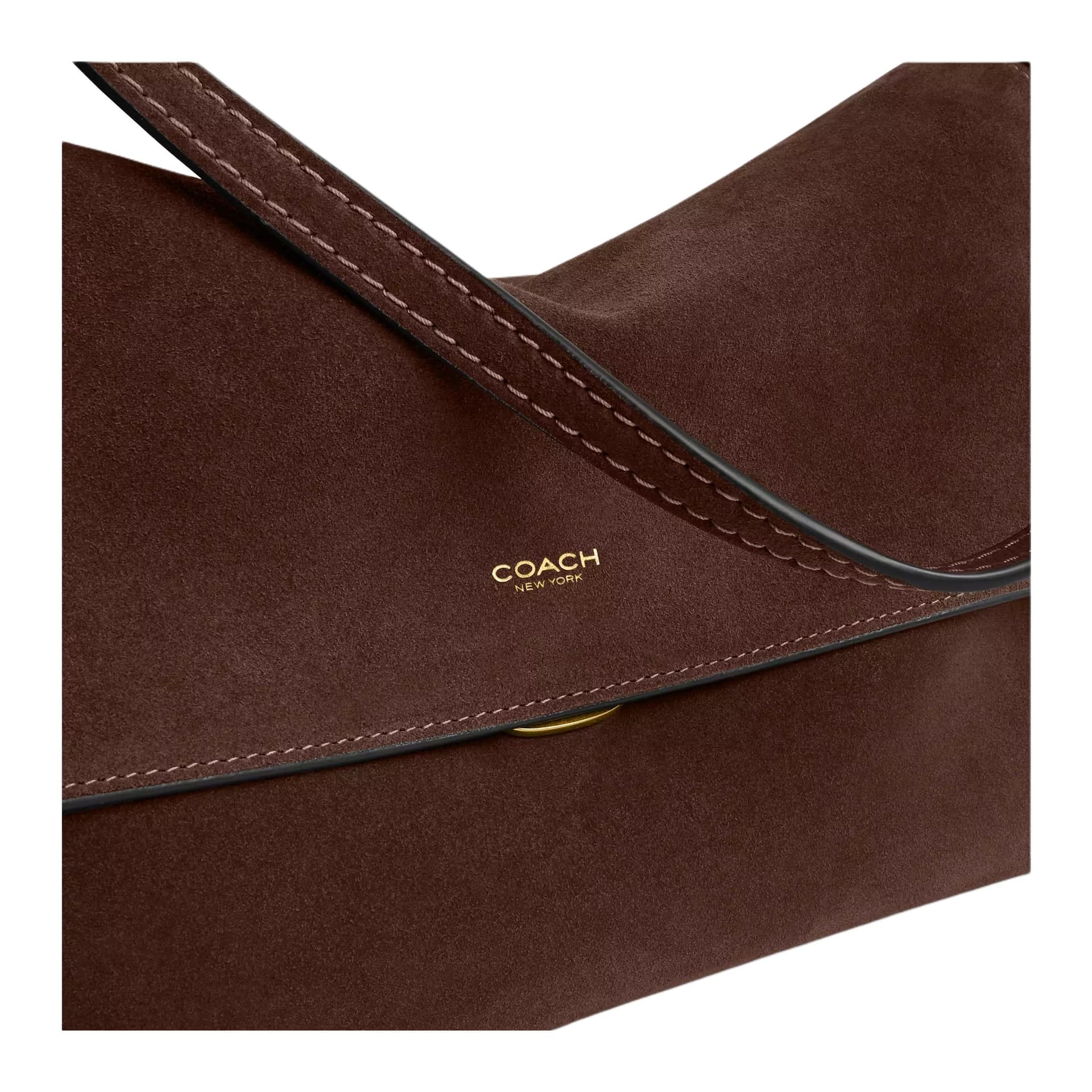 Мини-сумка Coach Челси Спилок коровья Сумки через плечо Большой Женские Темно-кофейный - изображение 6