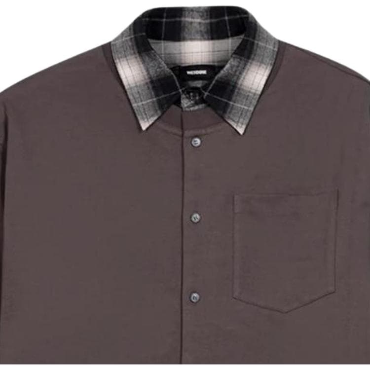 Рубашка WE11DONE Charcoal Check Layered Shirt - изображение 3