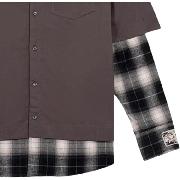 Рубашка WE11DONE Charcoal Check Layered Shirt - изображение 4