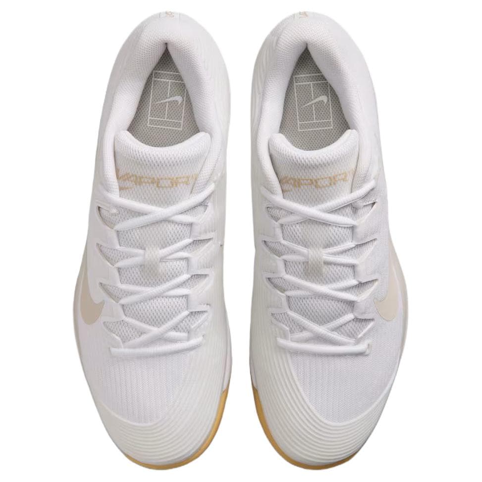 Кроссовки для тенниса Nike Vapor 12 Теннисные Кроссовки Низкий Верх Белый PEAK Белый Льняной Светло-Коричневый Мужской - изображение 4