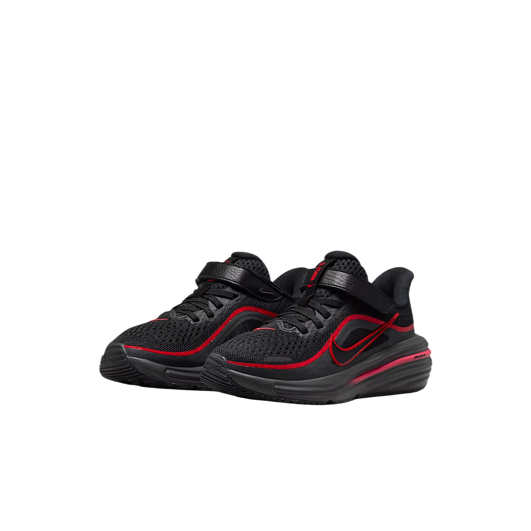 Кроссовки Nike Winflo 12 Детские беговые кроссовки Низкий Топ Черный Красный Track Темный дымчатый серый Черный Kids - изображение 4