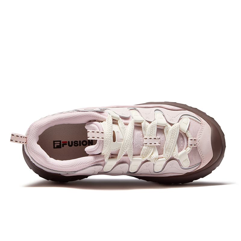 Кроссовки FILA FUSION PISA FLAT Cone Shoes Лоу-топы Скейтборд Обувь Женские Светло-фиолетовый Розовый Кремово-белый - изображение 4