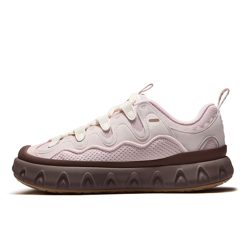 Кроссовки FILA FUSION PISA FLAT Cone Shoes Лоу-топы Скейтборд Обувь Женские Светло-фиолетовый Розовый Кремово-белый - изображение 1