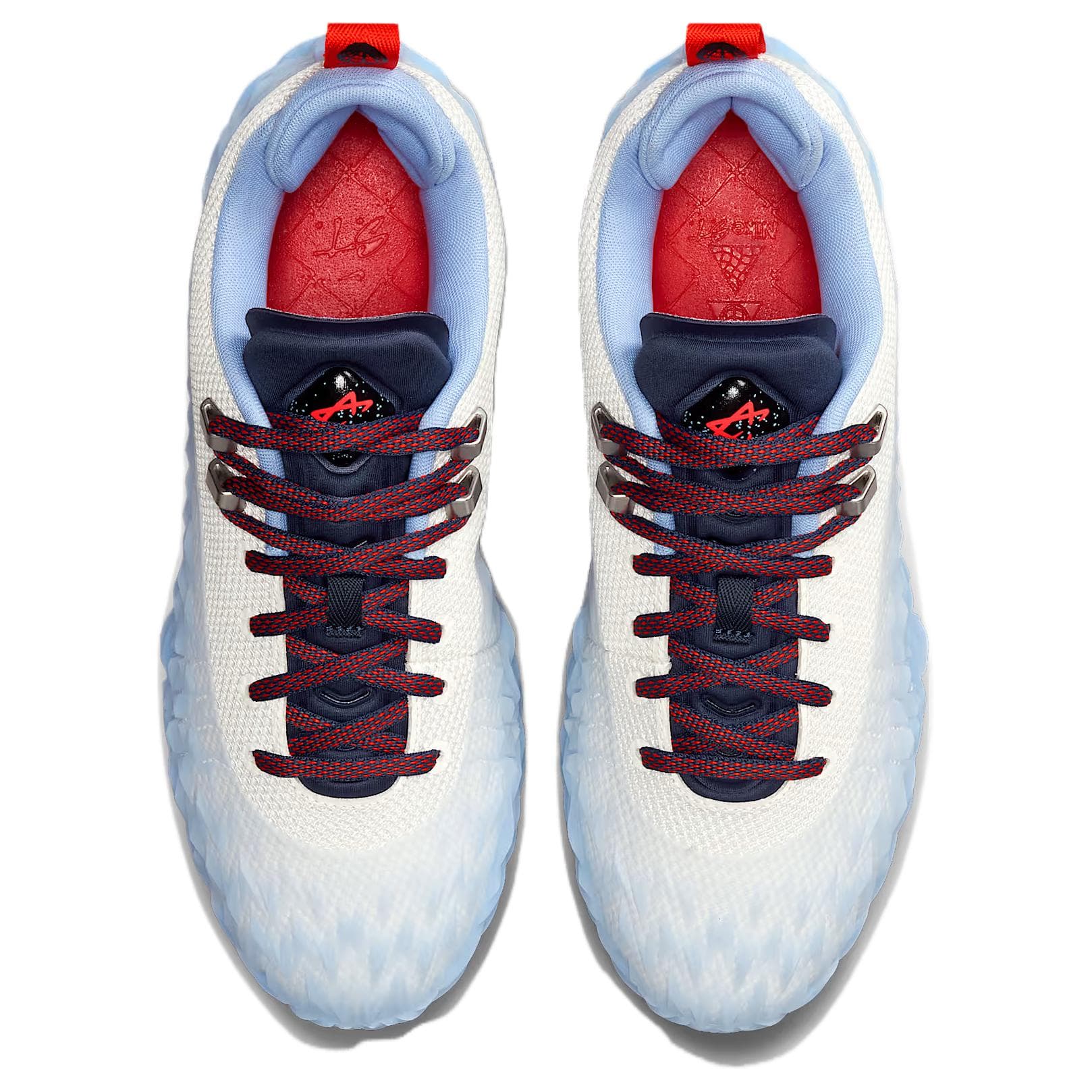 Кроссовки для баскетбола Nike S.T. Charge Отскок Сцепление Низкие Баскетбольные Кроссовки Мужские Белые Синие - изображение 4