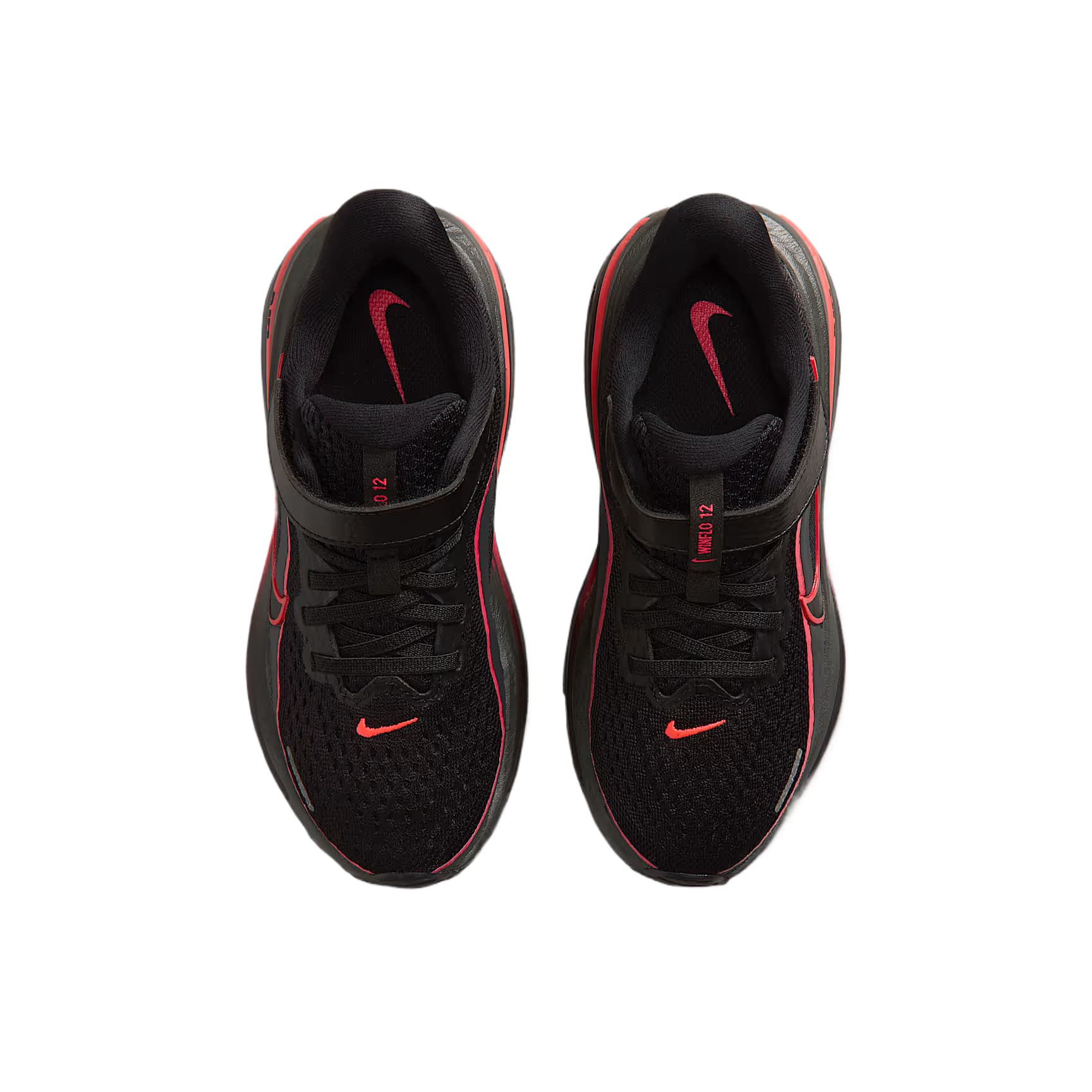 Кроссовки Nike Winflo 12 Детские беговые кроссовки Низкий Топ Черный Красный Track Темный дымчатый серый Черный Kids - изображение 3