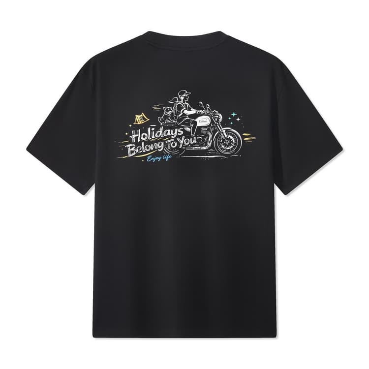 Футболка Cabbeen Charcoal Black (Casual Versatile) Мужские Футболки - изображение 1