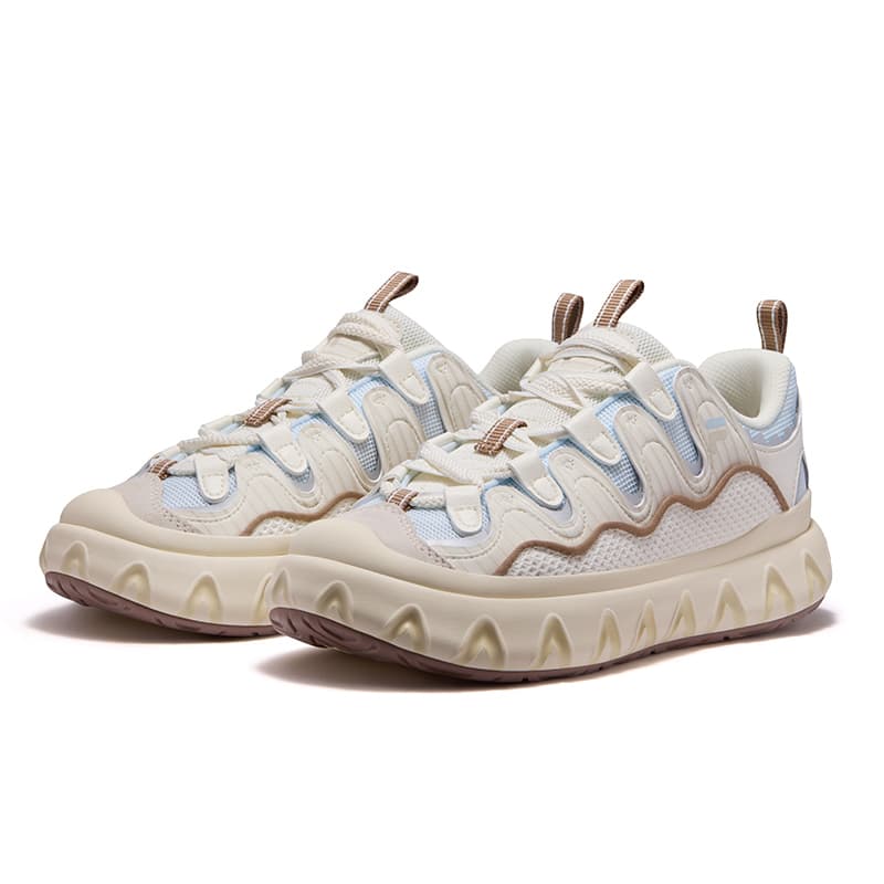 Кроссовки FILA FUSION PISA FLAT Cone Shoes Лоу-топы Скейтборд Обувь Женские Кремово-белый Melted Ледяной синий - изображение 3