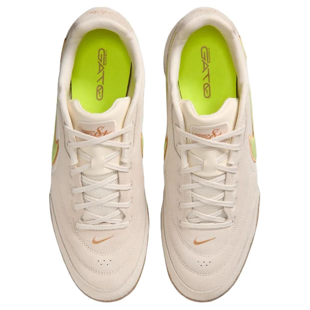 Кроссовки для футбола NIKE Tiempo Streetgato Футбольные бутсы Low Топ Светло-бежевый Зелёный Унисекс - изображение 4