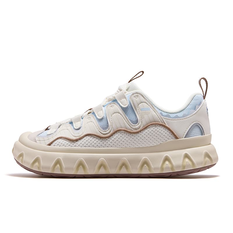 Кроссовки FILA FUSION PISA FLAT Cone Shoes Лоу-топы Скейтборд Обувь Женские Кремово-белый Melted Ледяной синий - изображение 1