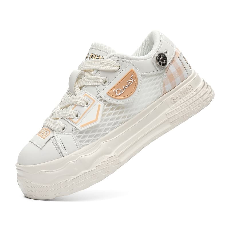 Кроссовки Q And Skate Shoes Low Top Белый Оранжевый Женские - изображение 6