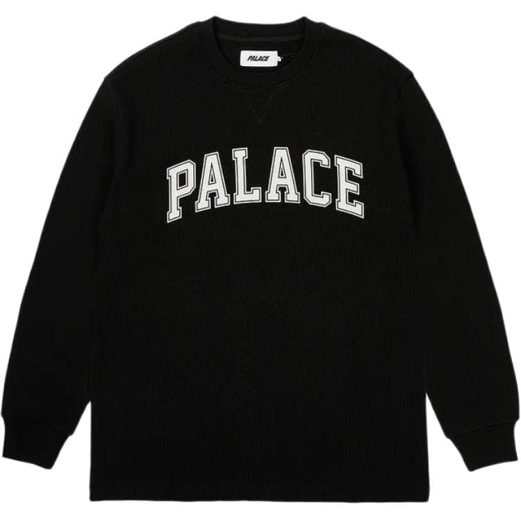 Кофта PALACE SS24 WAFFLE LONGSLEEVE BLACK - изображение 1