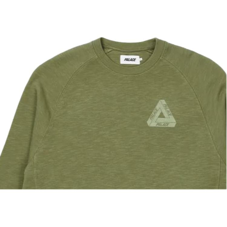 Худи PALACE FW22 Tri-Ferg Slub Crew Olive Logo - изображение 3