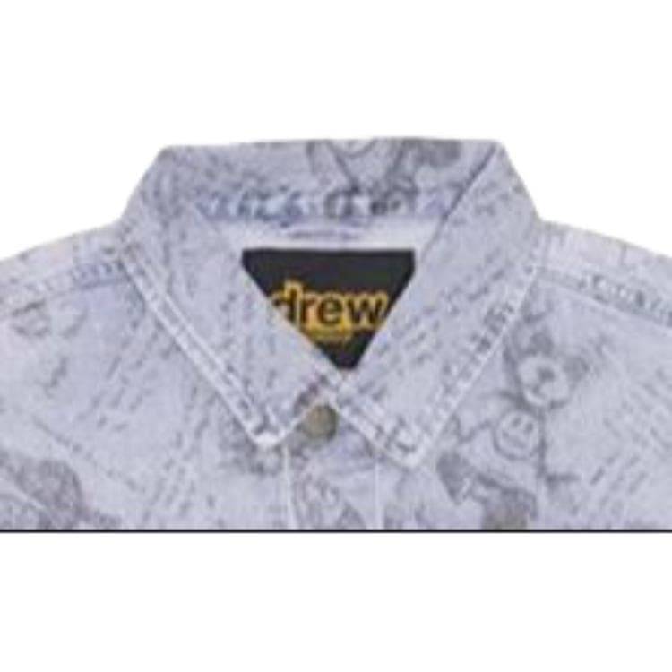 Джинсовая куртка Drew House logo Idears Trucker Jacket Vintage Indigo Logo - изображение 4