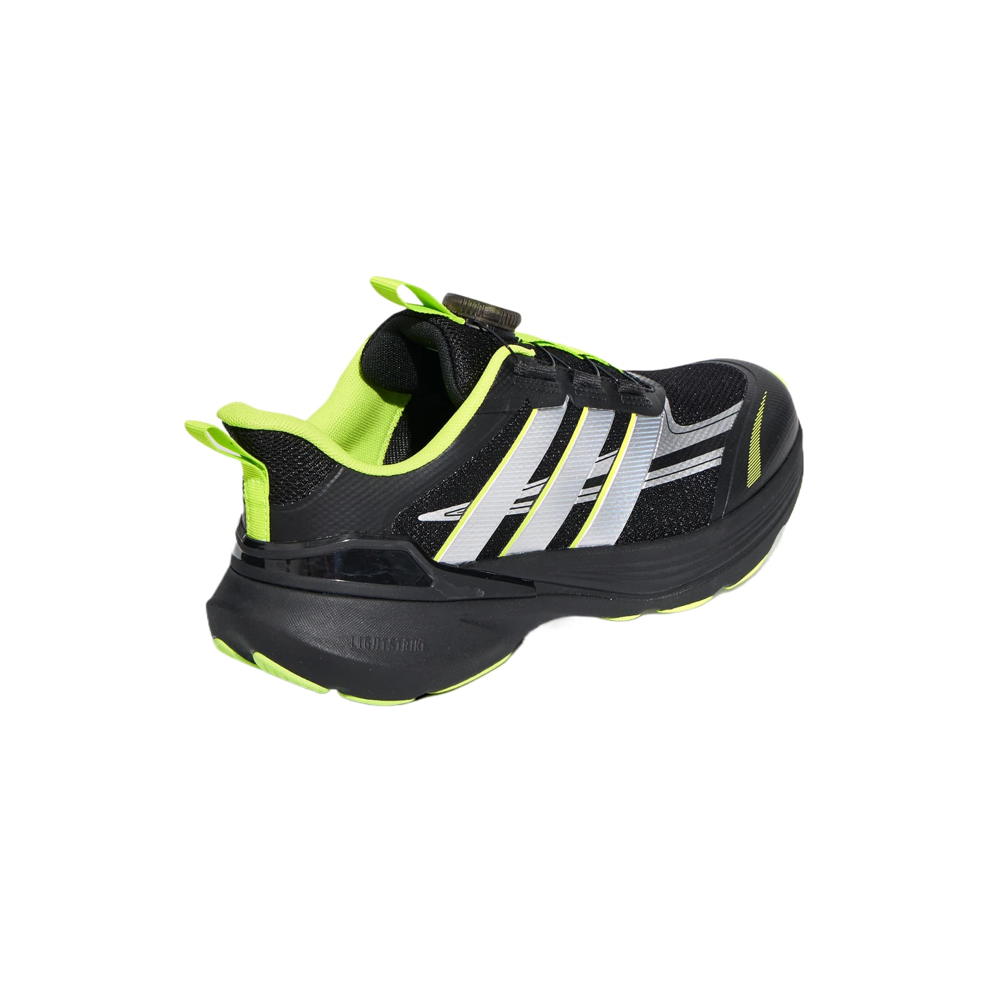 Кроссовки Adidas LIGHTDART Детские беговые кроссовки Черный Металлический серебристый Зеленый флуоресцентный Kids - изображение 3