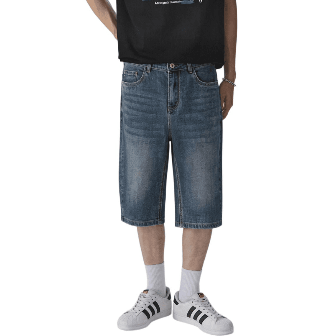 Джинсовые шорты JASONWOOD Cowboy on the Run Blue Gray Men's Denim Shorts - изображение 1