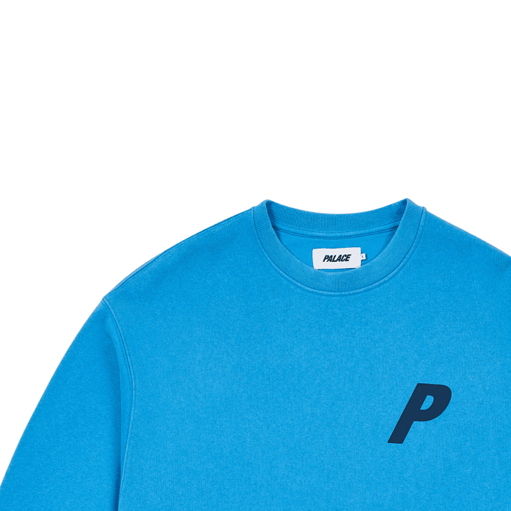Кофта PALACE SS25 Drop5 PIGMENT P3 CREW SWEATSHIRT Унисекс Океан Синий - изображение 3