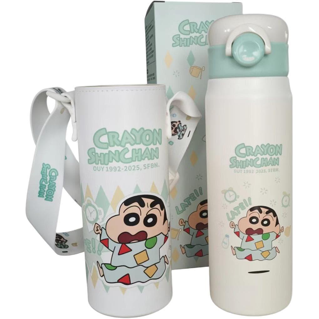 Crayon Shinchan Термокружки из нержавеющей стали 316 розовый и зеленый 550 мл - изображение 3