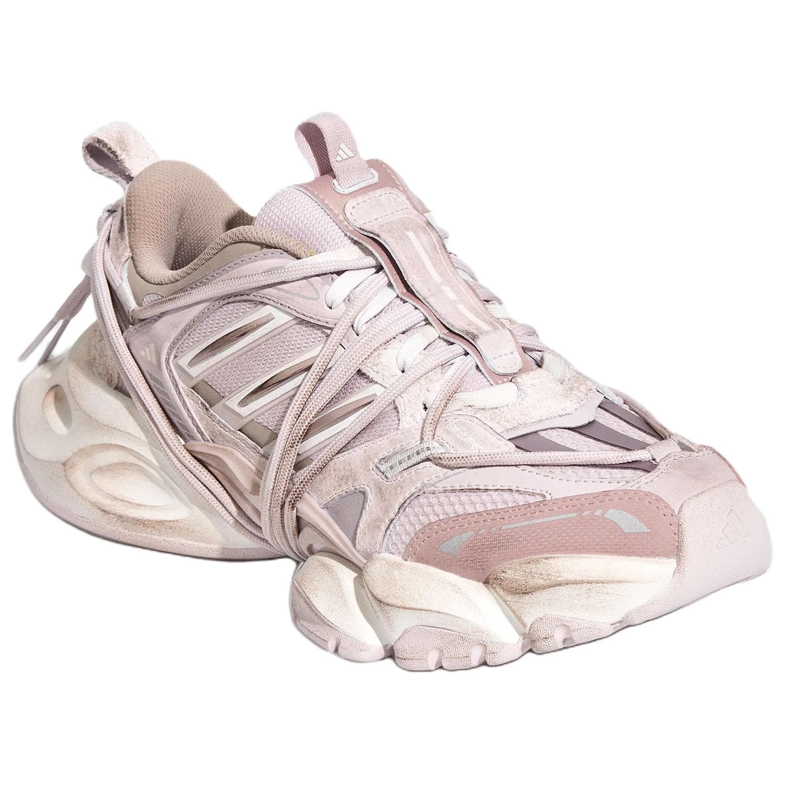 Кроссовки для бега Adidas XLG RUNNER DELUXE 2,0 Беговые кроссовки Низкий Топ Светло-розовый Кристально-белый Унисекс - изображение 3