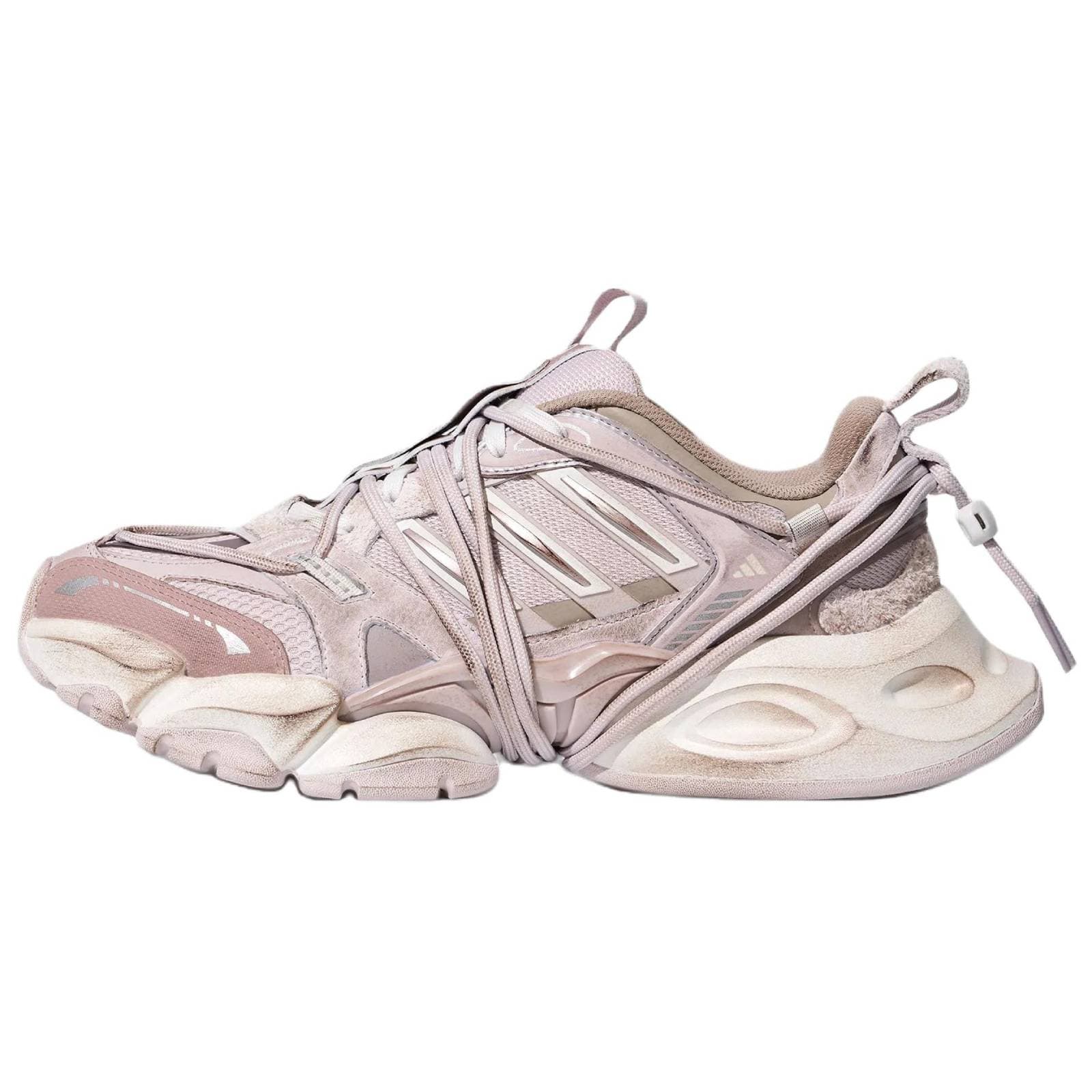 Кроссовки для бега Adidas XLG RUNNER DELUXE 2,0 Беговые кроссовки Низкий Топ Светло-розовый Кристально-белый Унисекс - изображение 1