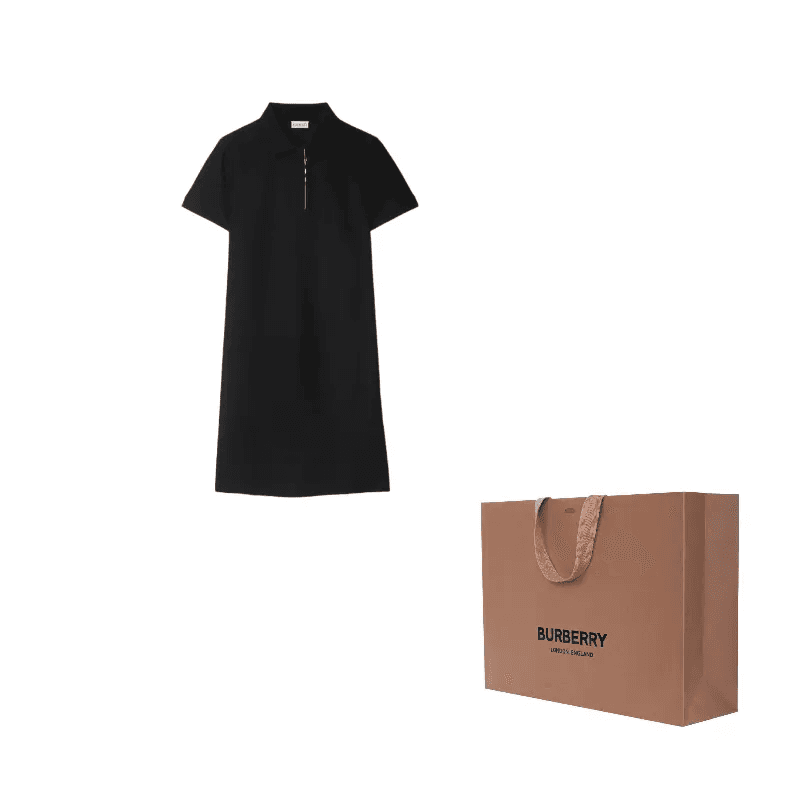 Платье Burberry SS25 Короткий Sleeved Платье Женские Черный - изображение 3