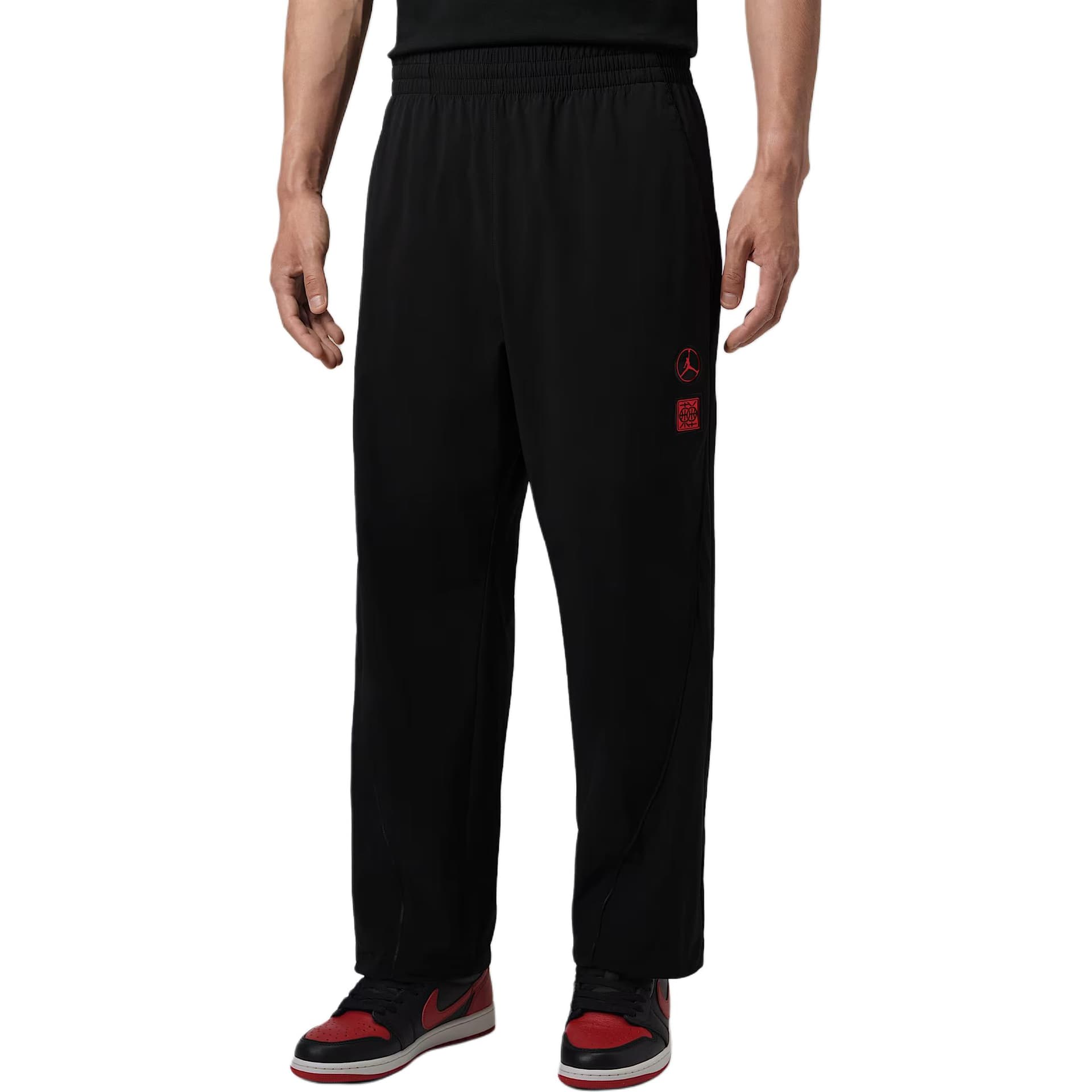 Штаны Jordan Sport Черный Черный Черный Университетский красный Мужские Повседневные Штаны - изображение 1